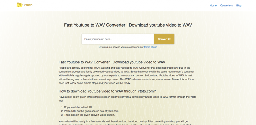 YouTube to WAV Convertor 