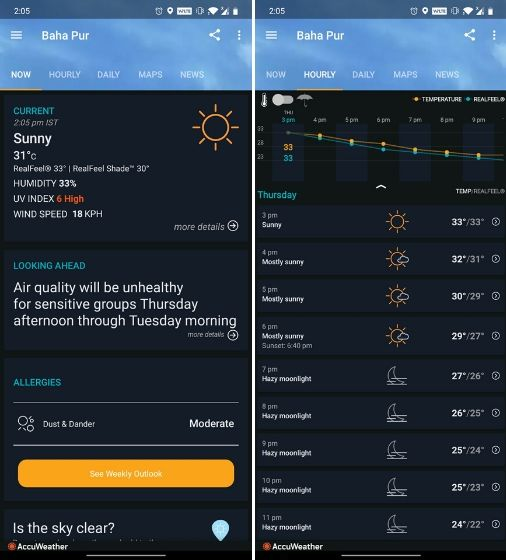 Best 11 Dark Sky App Alternatives for Android 