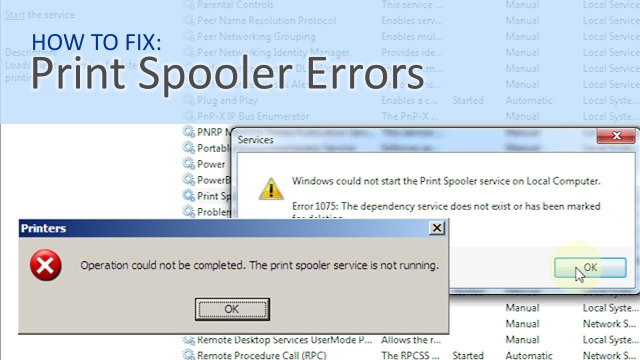 Fixed The Print Spooler Service Error in Windows